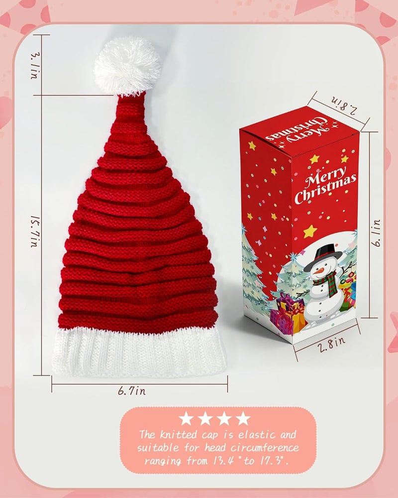 Asikkon Baby Christmas Knit Santa Hat Kids Knitted Beanie Hat for Infant Toddle 0 to 5 Years Old Red - Image 4